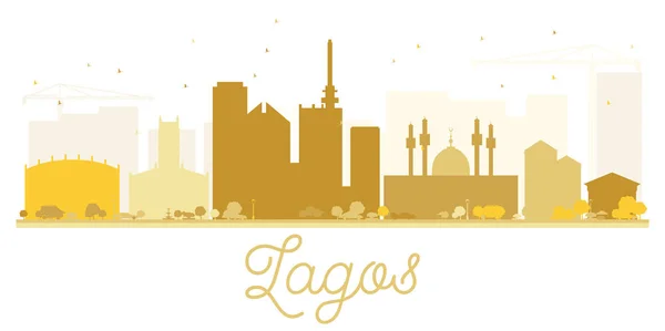 Lagos City skyline gyllene siluett. — Stock vektor