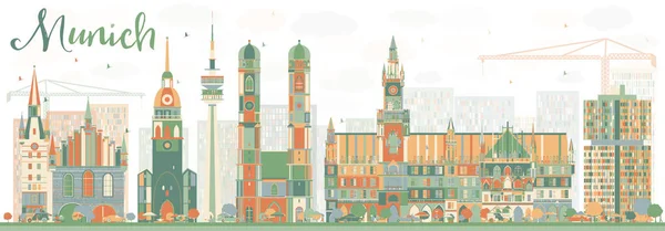 Resumen de Munich Skyline con edificios de color . — Vector de stock