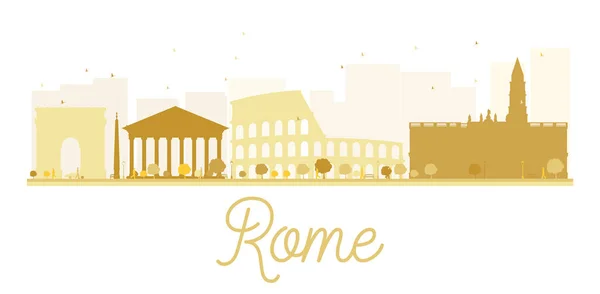 Ρώμη City στον ορίζοντα χρυσή σιλουέτα. — Διανυσματικό Αρχείο