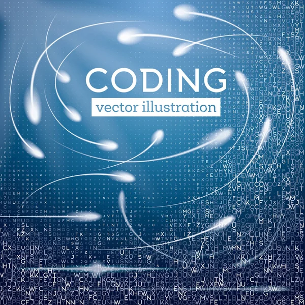 Abstracte blauwe technologie achtergrond met verschillende Letters en N — Stockvector