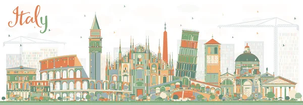 Résumé Italie Skyline avec des monuments . — Image vectorielle
