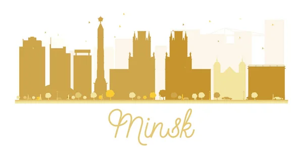 Minsk City skyline gyllene siluett. — Stock vektor