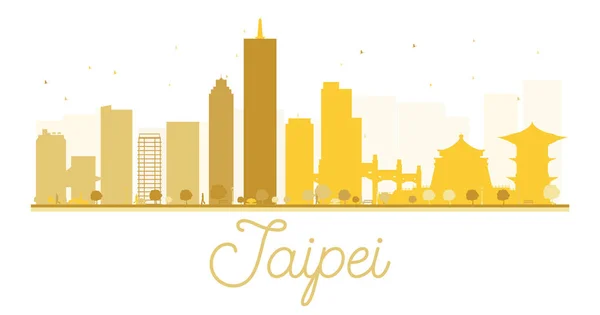 Taipei şehir manzarası altın siluet. — Stok Vektör