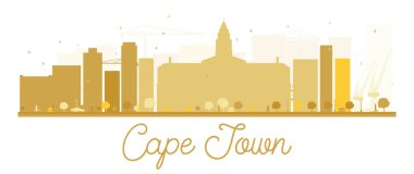 Cape Town şehir manzarası altın siluet.