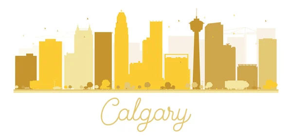 Calgary City skyline arany sziluett. — Stock Vector