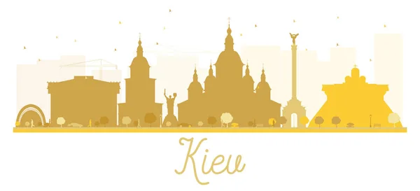 Kiev City skyline gouden silhouet. — Stockvector