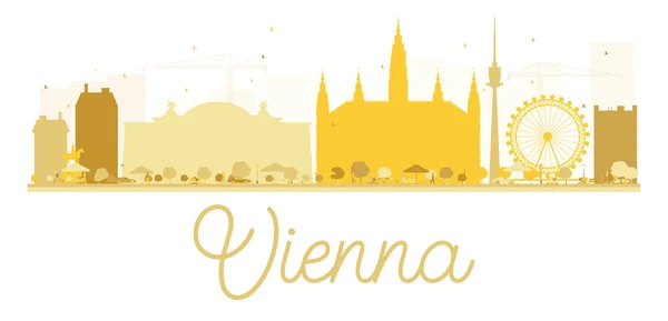 Vienna City skyline arany sziluett. — Stock Vector