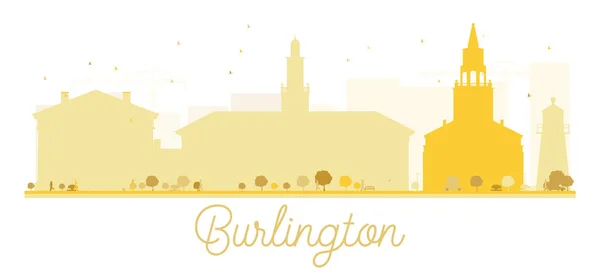 Burlington City skyline golden silhouette. — Stock Vector