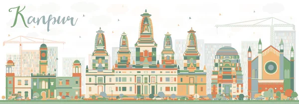 Αφηρημένη Kanpur Skyline με χρώμα κτίρια. — Διανυσματικό Αρχείο