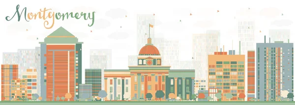 Resumen Montgomery Skyline con edificios de color . — Vector de stock