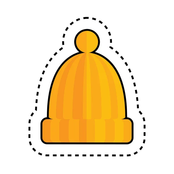 Chapeau orange avec Pom Pom isolé sur fond blanc . — Image vectorielle