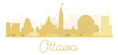 Ottawa şehir manzarası altın siluet.