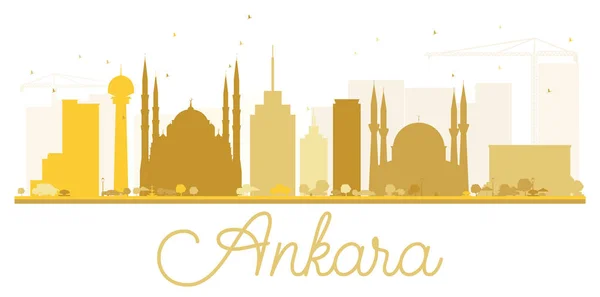 Ankara City skyline gyllene siluett. — Stock vektor
