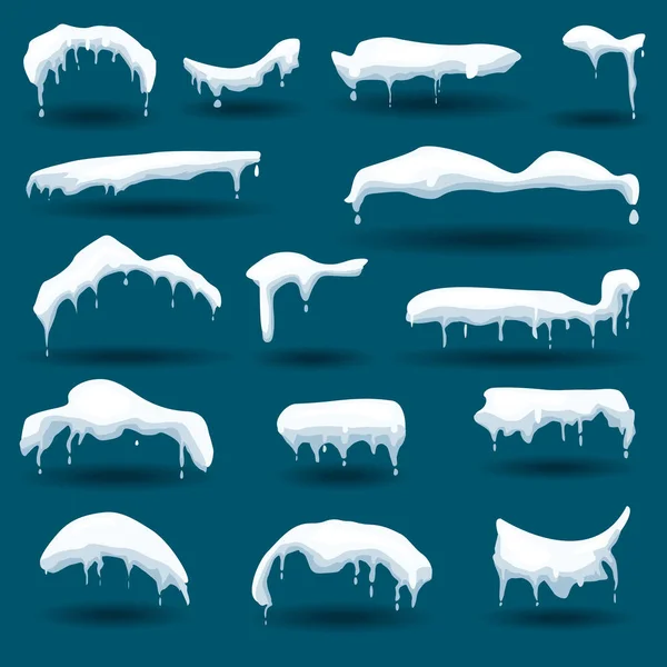 Set de gorras de nieve. Ilustración vectorial . — Archivo Imágenes Vectoriales