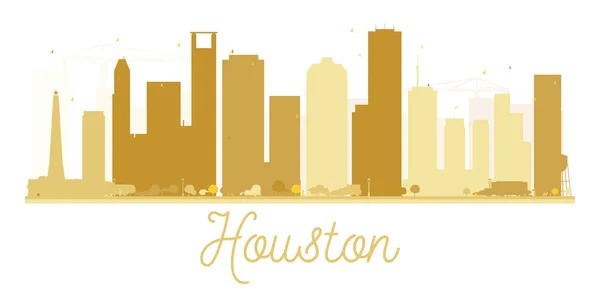 Houston şehir manzarası altın siluet. — Stok Vektör