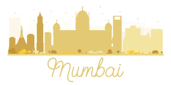 Mumbai City skyline silueta dorada . — Archivo Imágenes Vectoriales