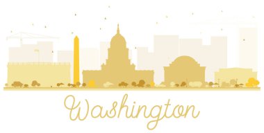 Washington Dc şehir manzarası altın siluet.