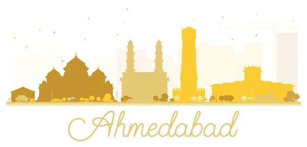 Goldene Silhouette der Stadt Ahmedabad. — Stockvektor