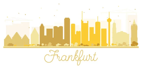 Frankfurt City skyline silhueta dourada . — Vetor de Stock