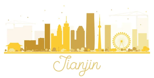 Tianjin City skyline silueta dorada . — Vector de stock