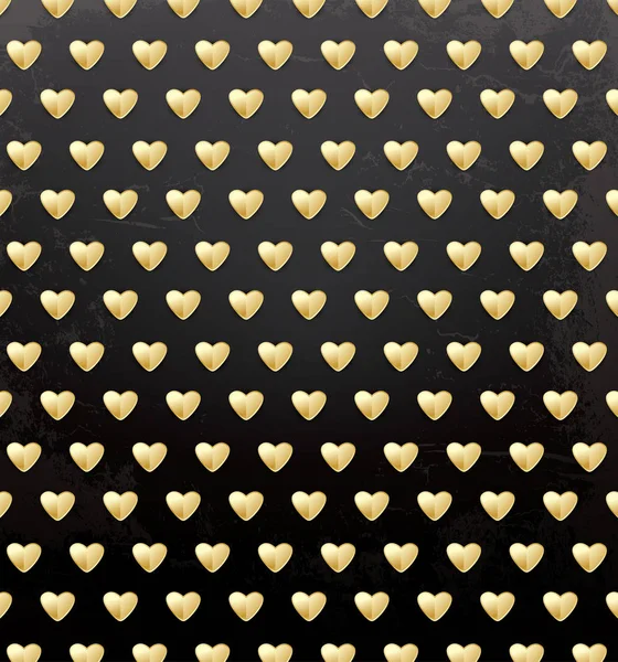 Patrón del día de San Valentín con corazones de oro . — Vector de stock