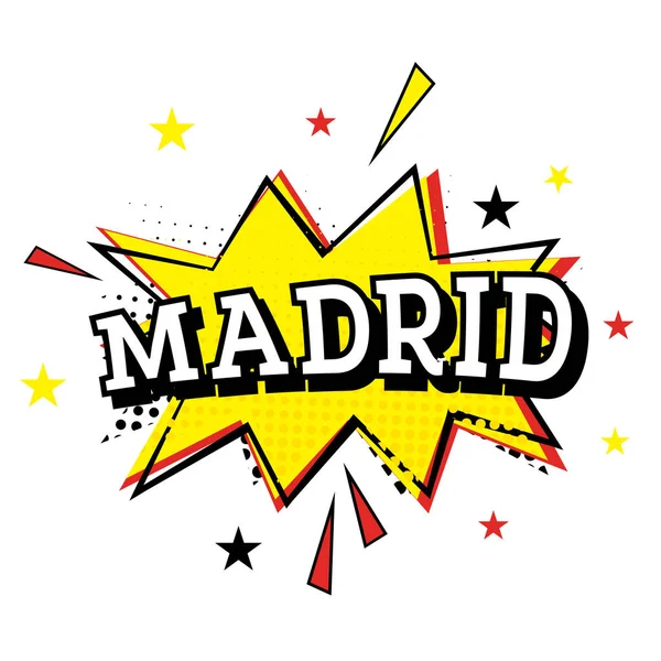 Madrid. Texto cómico en estilo Pop Art . — Vector de stock