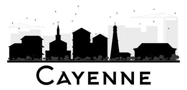 Силуэт Cayenne City черно-белый . — стоковый вектор
