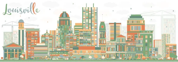 Resumen Louisville Skyline con edificios de color . — Archivo Imágenes Vectoriales