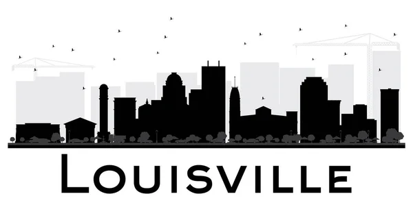 Louisville City skyline biało-czarna sylwetka. — Wektor stockowy