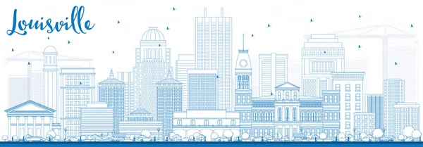 Osnovy panoramatu Louisville s modrou budov. — Stockový vektor