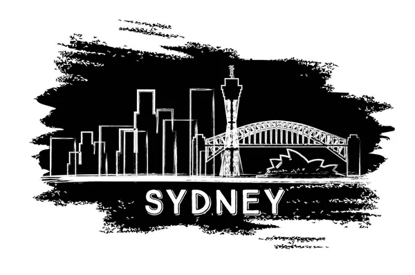 Sydney Skyline siluet. Elle çizilmiş kroki. — Stok Vektör