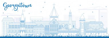 Anahat Georgetown manzarası ile mavi binalar.