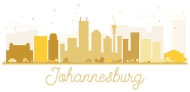 Johannesburg şehir manzarası altın siluet.
