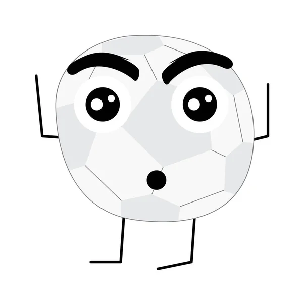 Χαριτωμένο ποδόσφαιρο μπάλα χαρακτήρα κινουμένων σχεδίων. — Διανυσματικό Αρχείο