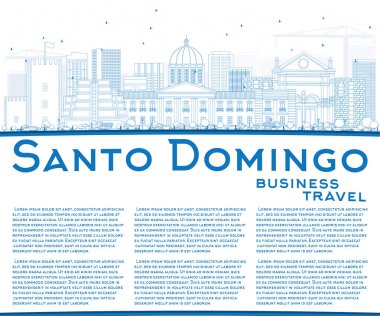 Anahat Santo Domingo Skyline mavi binalar ve kopya alanı