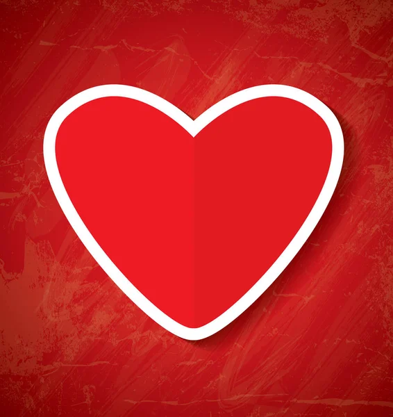 Corazón de papel rojo . — Vector de stock