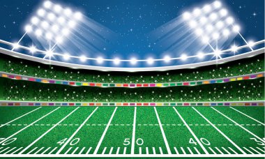 Amerikan Futbol Stadyumu. Arena. Vektör çizim.