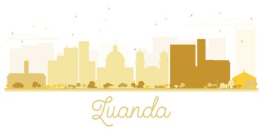 Luanda şehir manzarası altın siluet.