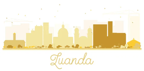 Sylwetka skyline złotego miasta Luanda. — Wektor stockowy