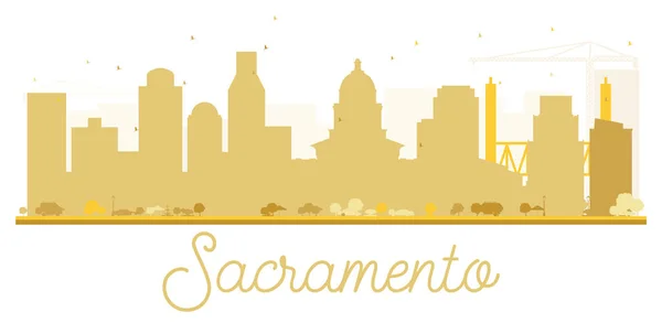 Sacramento City skyline silueta dorada . — Vector de stock