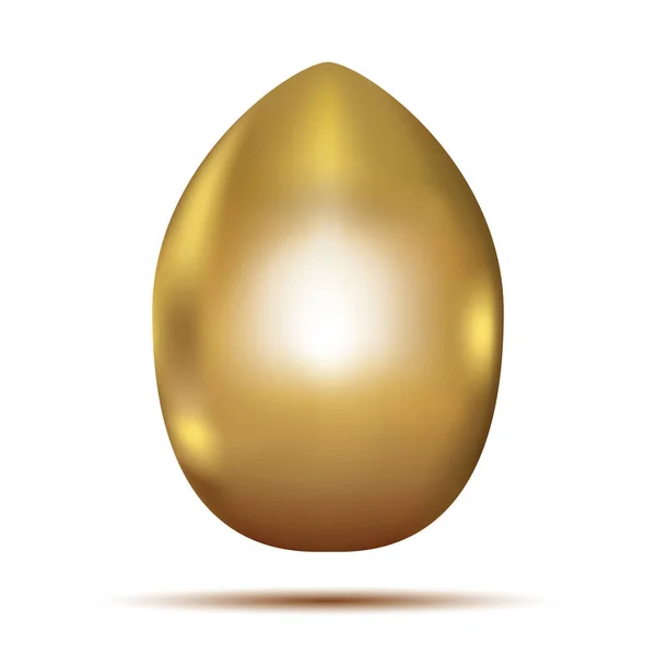 Gouden ei geïsoleerd op witte achtergrond. — Stockvector