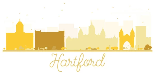 Hartford City horisonttiin kultainen siluetti . — vektorikuva