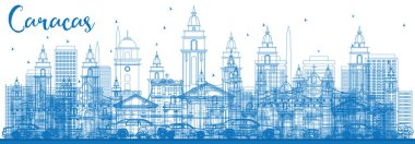 Anahat Caracas manzarası ile mavi binalar. 