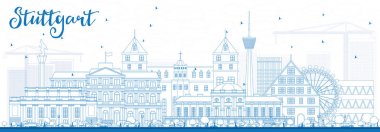 Anahat Stuttgart manzarası ile mavi binalar.