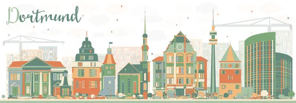 Resumen de Dortmund Skyline con edificios de color . — Vector de stock