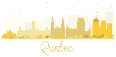 Quebec City skyline altın siluet. 