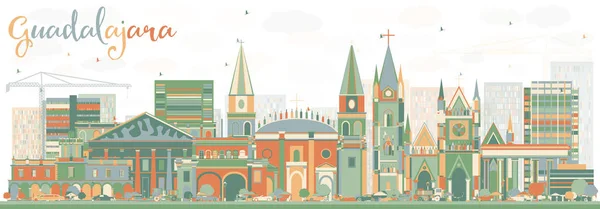 Resumen Guadalajara Skyline con Edificios de Color . — Vector de stock