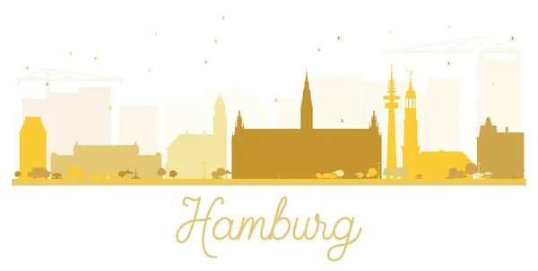 Hamburg şehir manzarası altın siluet. — Stok Vektör