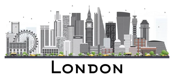 Skyline de Londres con edificios grises . — Vector de stock