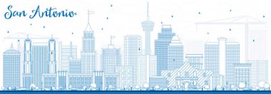 Anahat San Antonio Skyline mavi binalar.